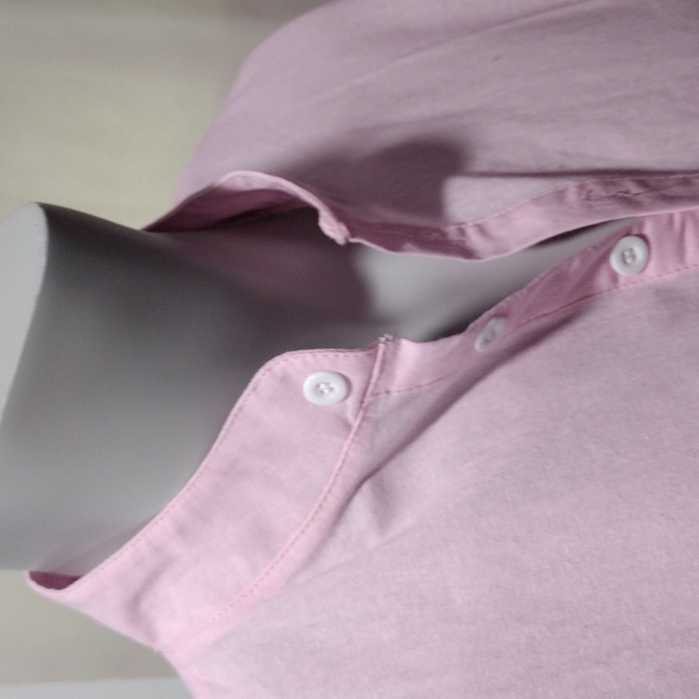 Mens Pink banded collar cotton tunic. XL